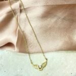 Ατσάλινο Κολιέ "Angel Wings" με Ζιργκόν – Χρυσό