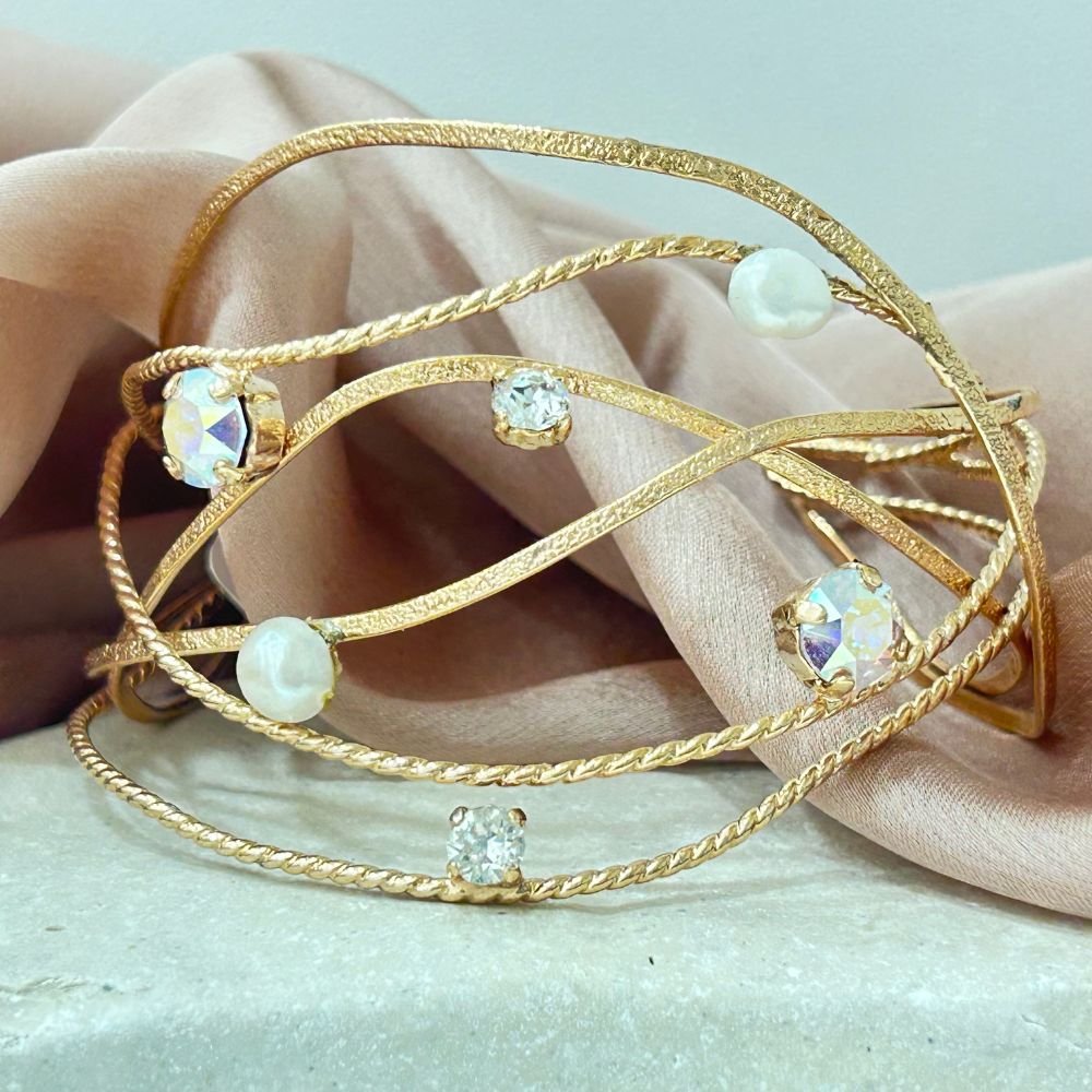 oreixalkos-evitashop-vraxioli4009 Ορειχάλκινο Βραχιόλι Χειροπέδα με ροζ επιχρύσωση 24Κ - Image 1